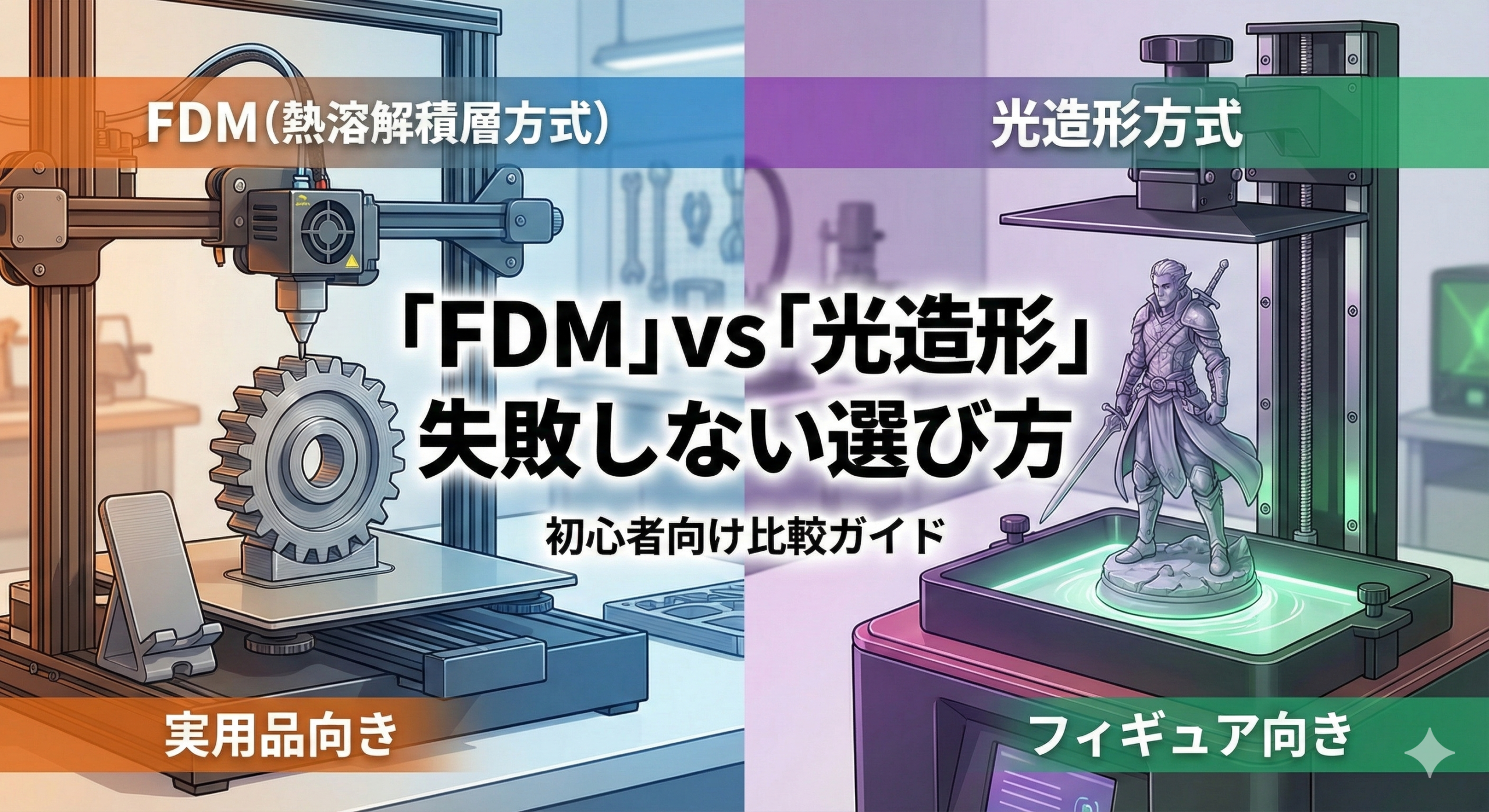 FDMと光造形　３Dプリンターの比較